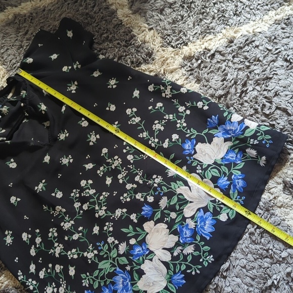 High-Neck Ruffle-Trim Georgette Top for Women Floral Print Size XS - Picture 8 of 8